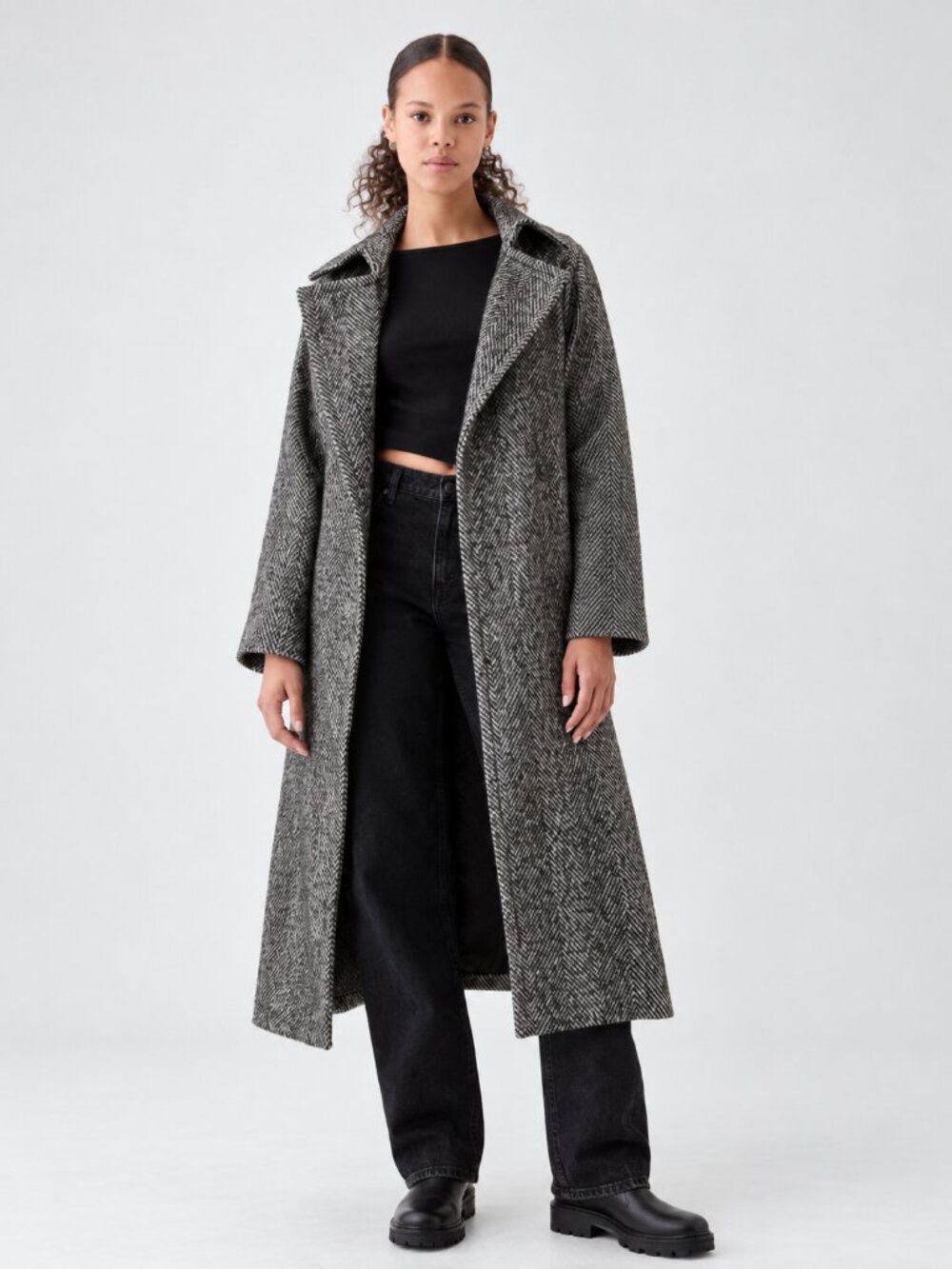 GAP Herringbone Double Breasted Trench Coat XL